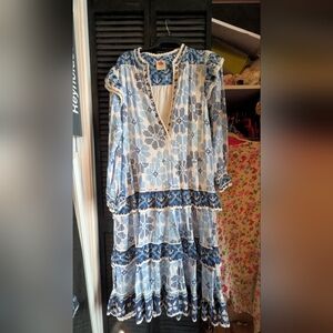Blue And White Farm Rio Maxi Dress